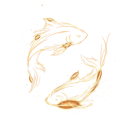 Line-art illustration of Pisces, the fish.
